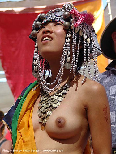 traditional thai AKHA tribe hat (head-dress) - burning-man 2004