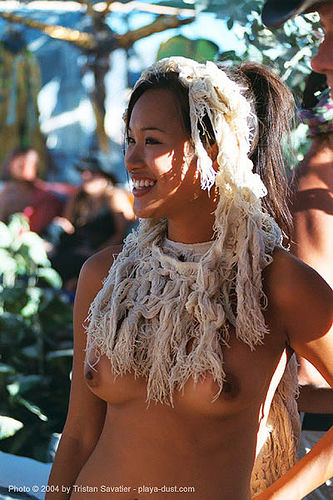 woman at center camp - burning-man 2003