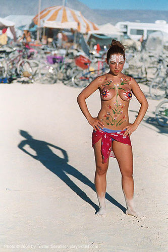 diana - body paint - burning-man 2003