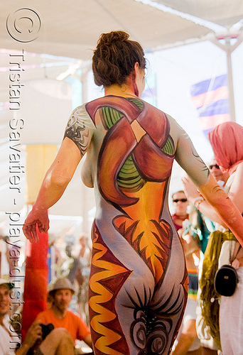 body paint - girl - burning man 2008