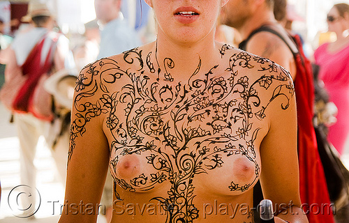 full body mehndi (henna temporary tattoo) - burning man 2008