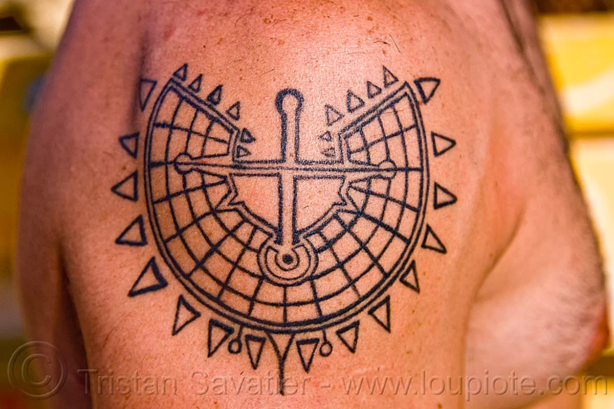 tattoo - black rock city - burning man, blue print, burning man festival, map, tattooed