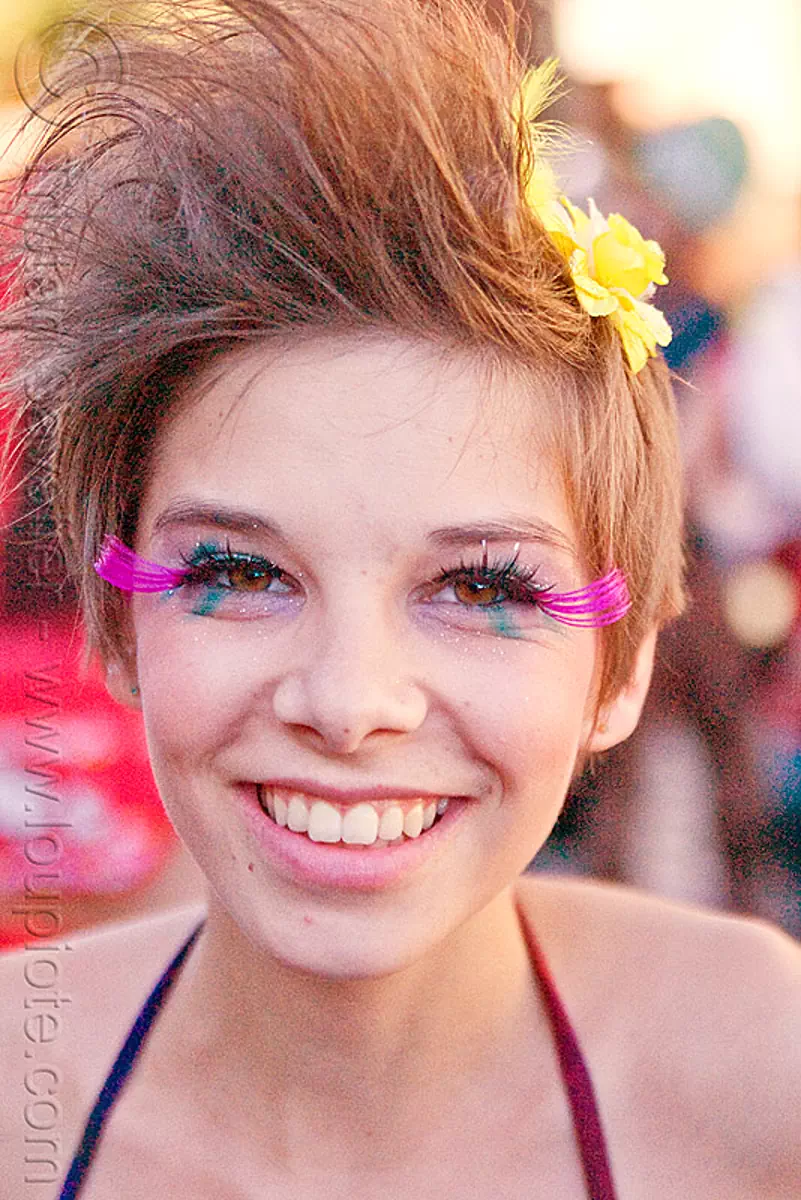 cuteness - ayla degrasso, burning man decompression, eyelashes extensions, stock photo