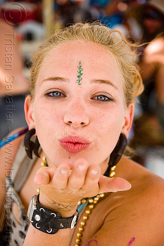 girl blowing a kiss. Lana blowing a kiss