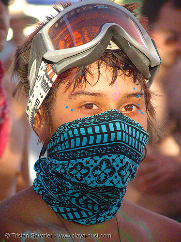 girl with bandana mask - sol - burning-man 2005