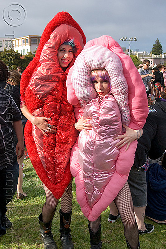 vagina costumes - gay pride 2011 san francisco, costumes, gay pride festival, vaginas, vulvas, woman