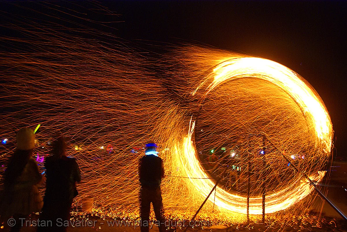 burning man, fire spinner