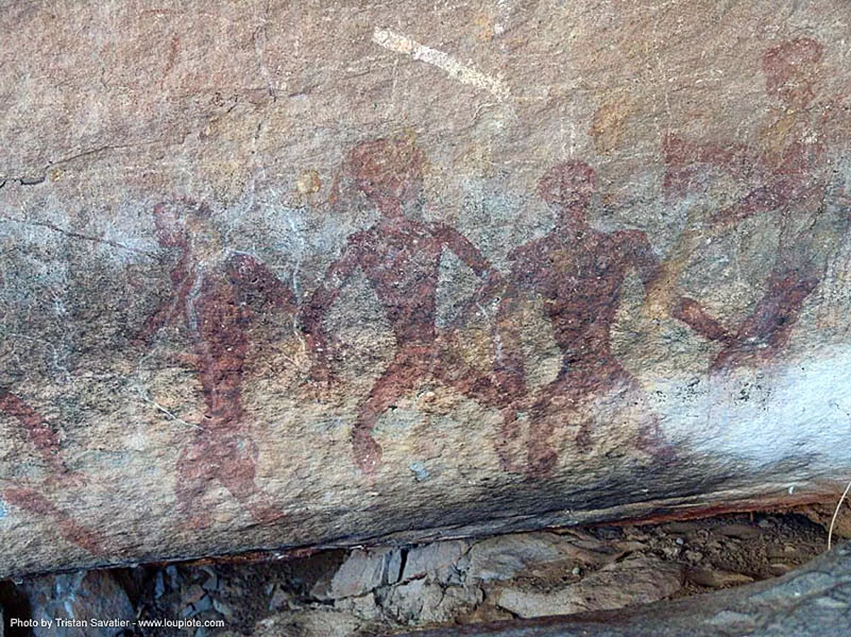 phu phra bat historical park - อุทยานประวัติศาสตร์ภูพระบาท - stones garden - ban phu (thailand), erosion, mural, painting, prehistorical, rock formations, sandstone, ประเทศไทย, อุทยานประวัติศาสตร์ภูพระบาท, stock photo
