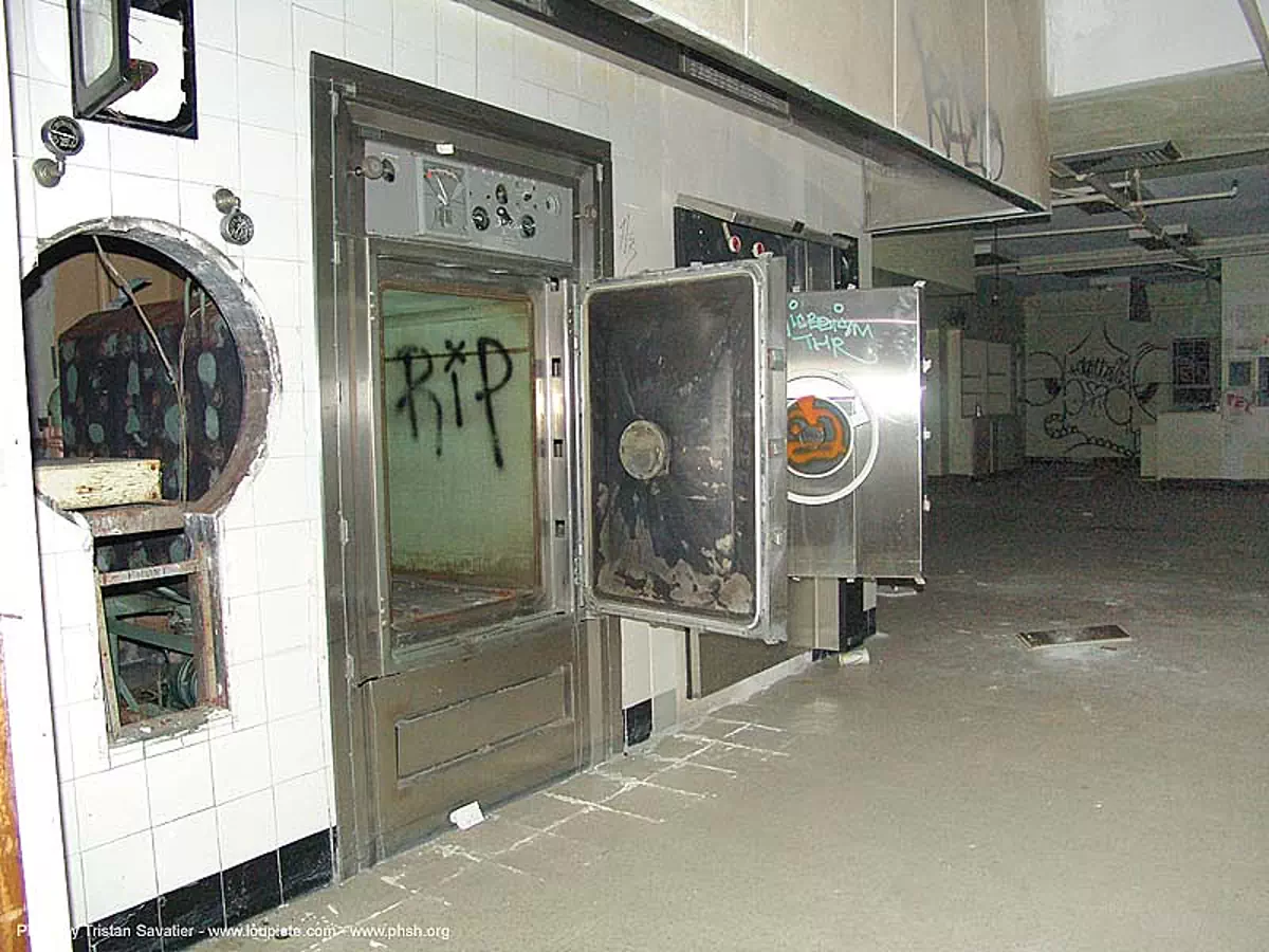 autoclaves - abandoned hospital (presidio, san francisco) - phsh, abandoned building, decay, graffiti, presidio hospital, presidio landmark apartments, trespassing, urban exploration, stock photo