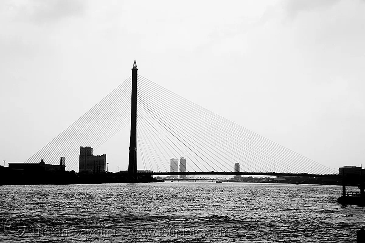 สะพาน พระรามแปด - rama VIII bridge - bangkok (thailand), river, บางกอก, ประเทศไทย, สะพาน พระรามแปด