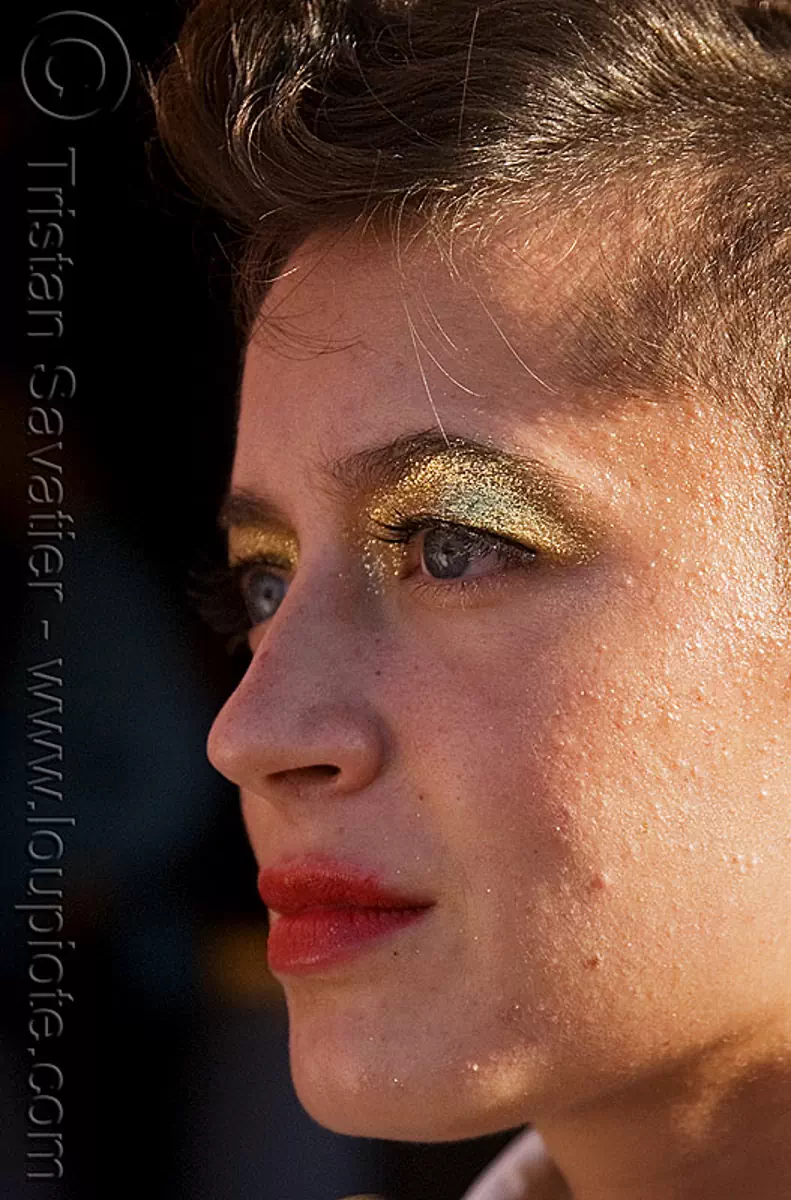 folsom street fair 2008 (san francisco), golden color, makeup, stock photo
