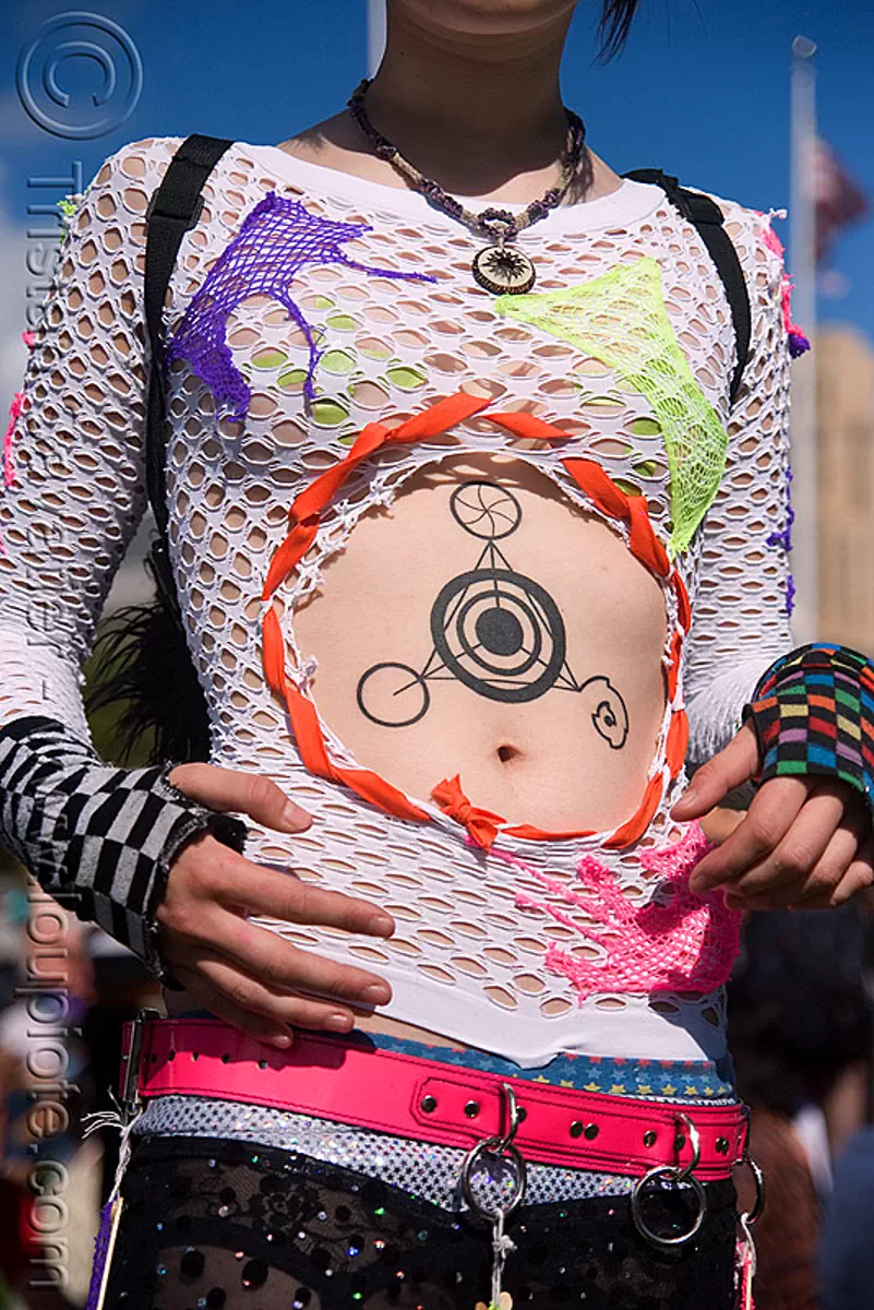 crop circles tattoo, crop circle tattoo, festival, fishnet clothing, kandi kid, kandi raver, love fest, lovevolution, plur, raver outfits, tattooed, zoey, stock photo