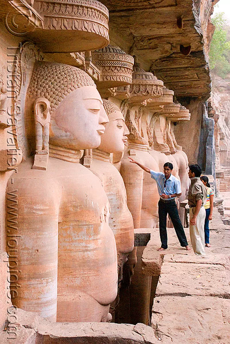 jain temple - gwalior (india), caves, himanshu gupta, jainism, rock-cut, sculptures, statue, temples, tirthankaras