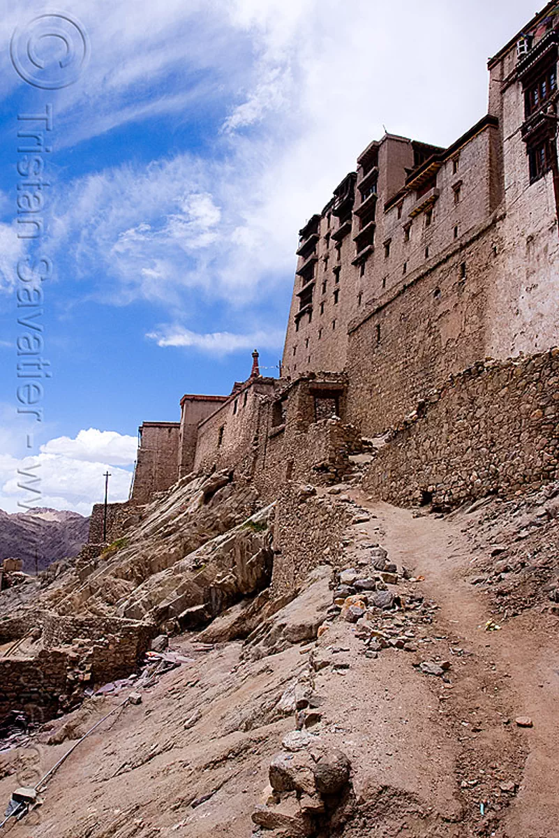 path to the palace - leh (india), ladakh, लेह, stock photo