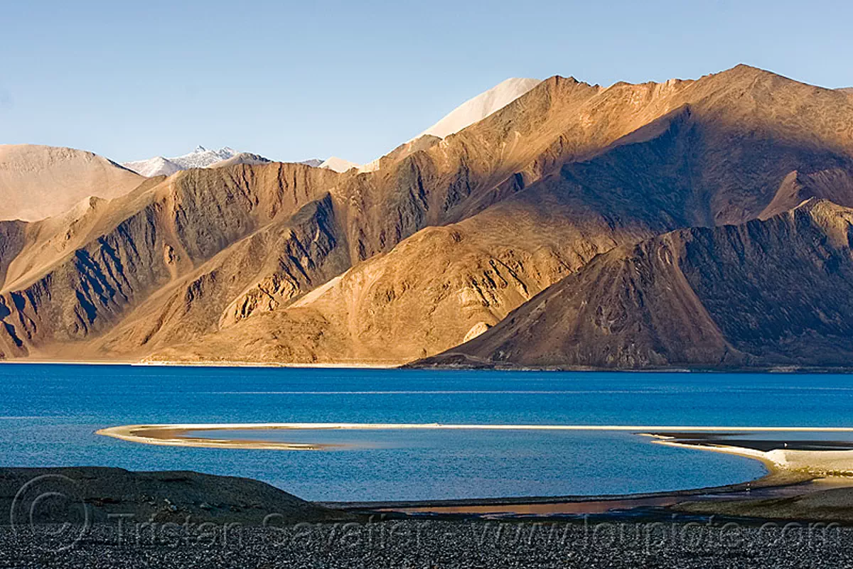 pangong lake - ladakh (india), mountains, pangong tso, spangmik, water
