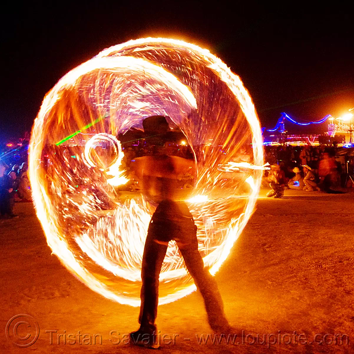 burning man, fire conclave, spinning fire ropes