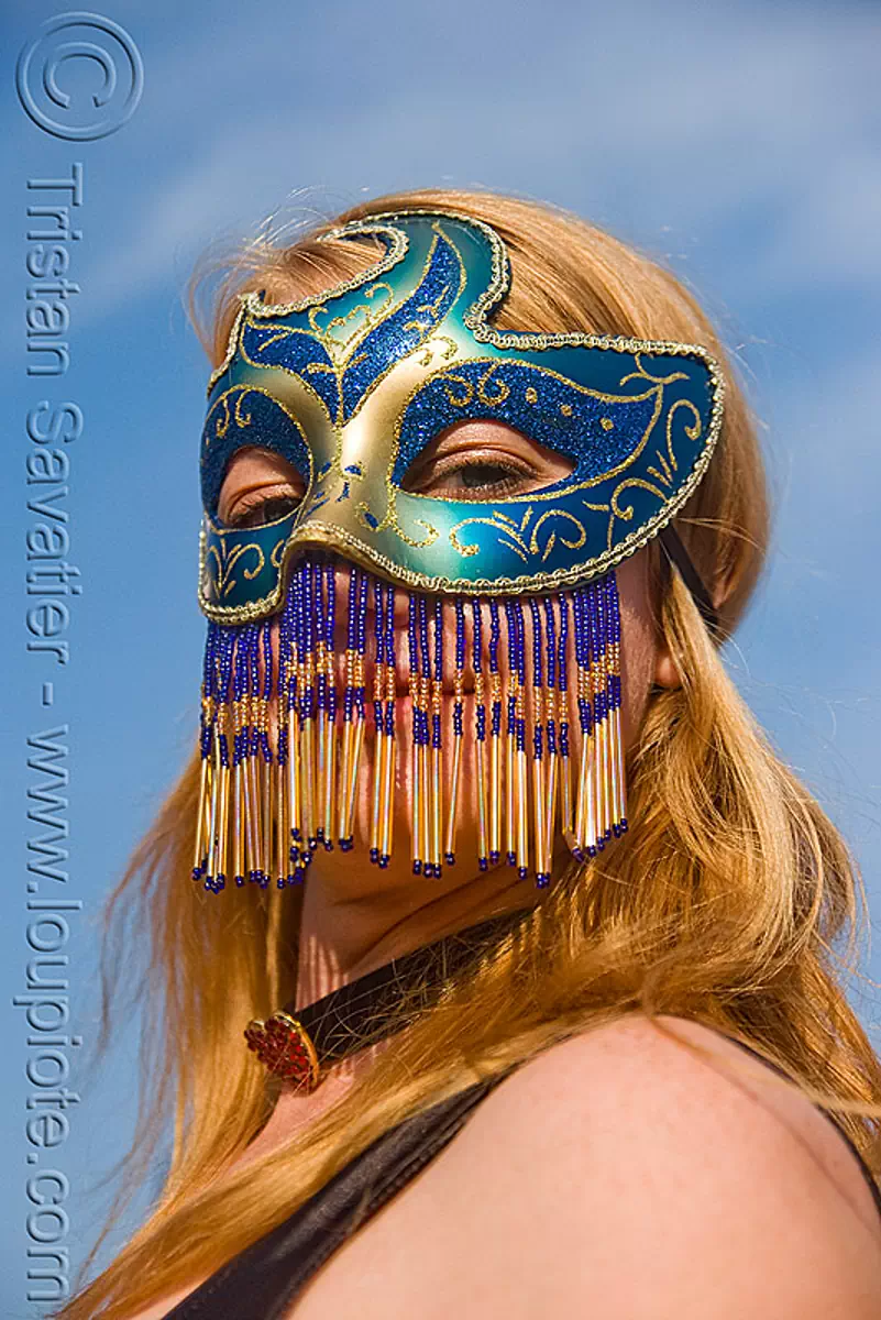 masked woman - folsom street fair 2009 (san francisco), mask, stock photo