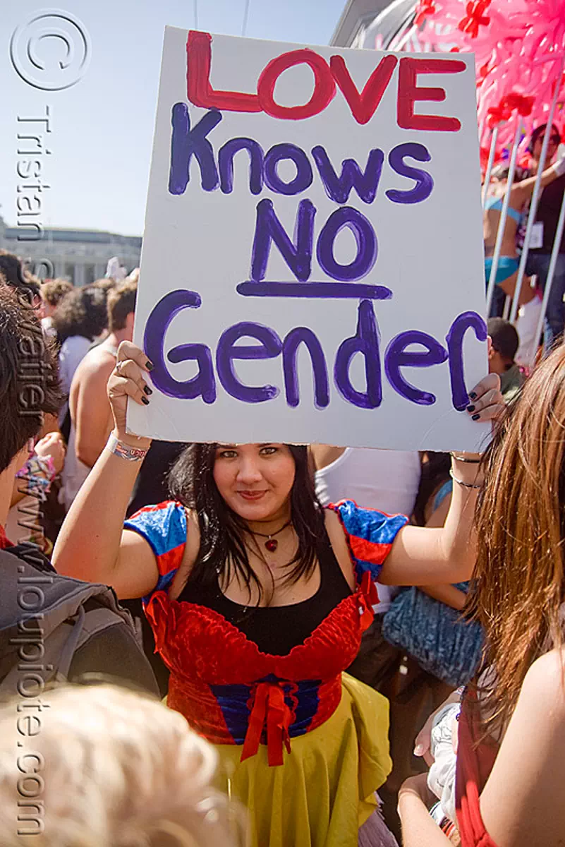 love knows no gender, festival, love fest, lovevolution, sign, stock photo