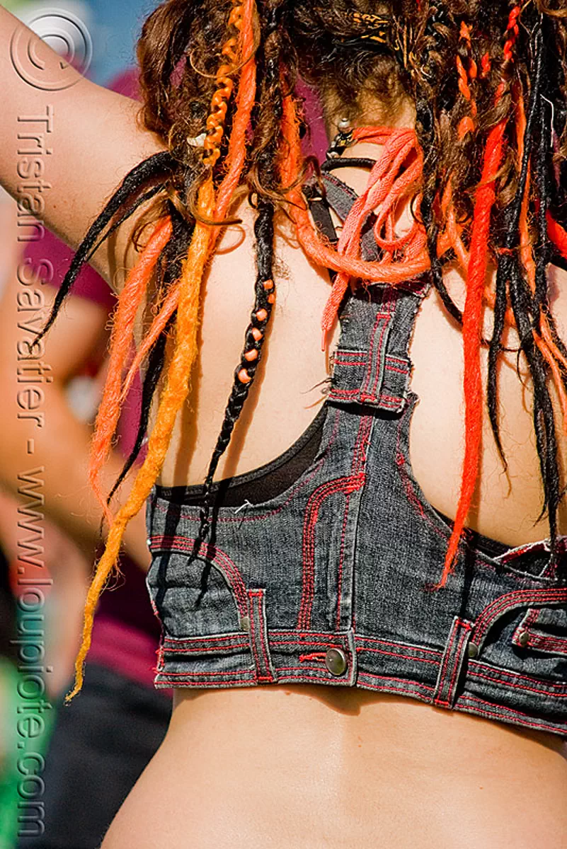 ellie's back, dreadlocks, stock photo