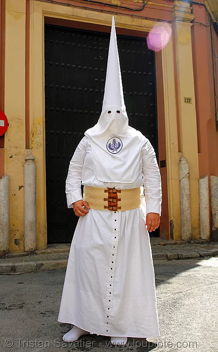hermandad de la candelaria - semana santa en sevilla, andaluc&iacute;a, capirotes, cofrad&iacute;a, easter, espa&ntilde;a, nazarenos, parade, procesi&oacute;n, procession, religion, spain, stock photo