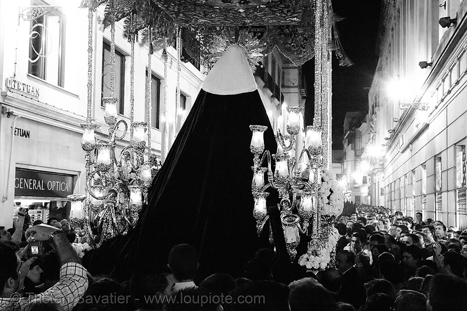 hermandad del museo - semana santa en sevilla, andaluc&iacute;a, candles, capirotes, cofrad&iacute;a, easter, el museo, espa&ntilde;a, nazarenos, night, parade, procesi&oacute;n, procession, religion, spain, stock photo