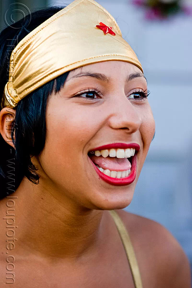 wonder woman costume, dorothy, gay pride festival, stock photo