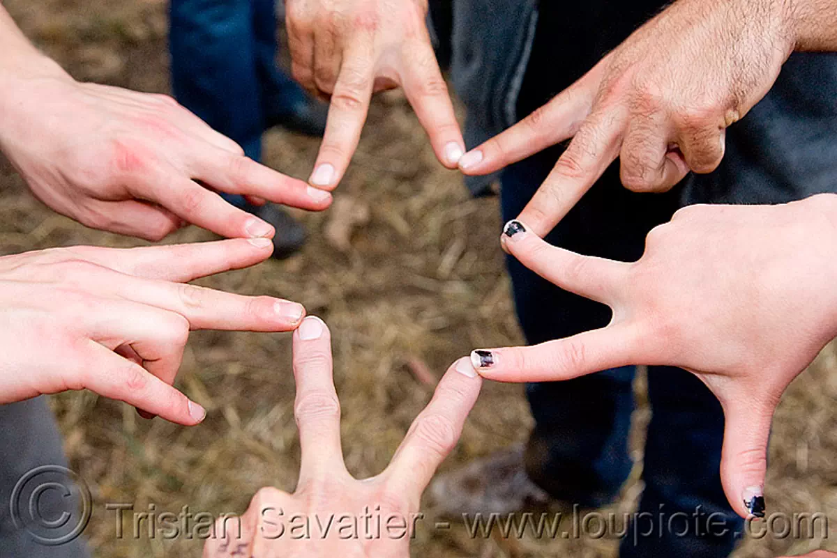 finger star, fingers, hands, party, raver, stock photo