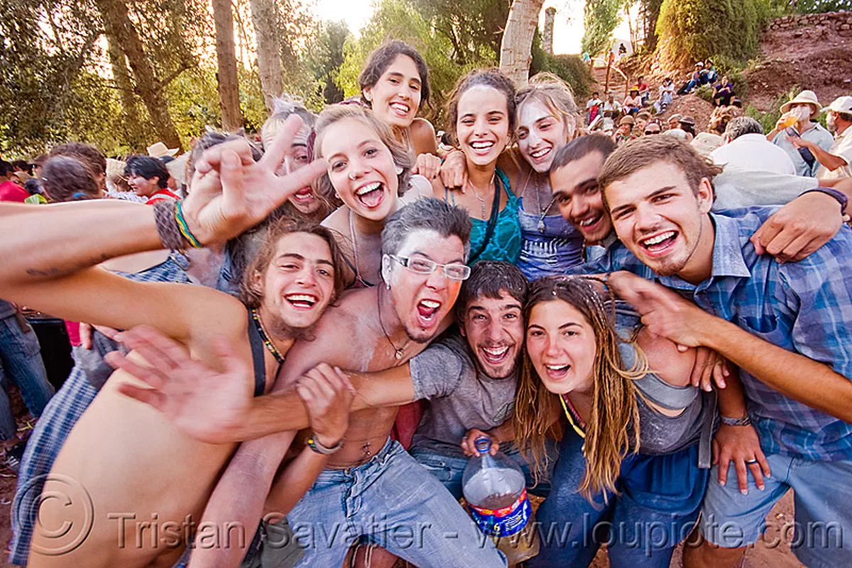 crazy porte&ntilde;os at the carnaval de tilcara (argentina), carnival, noroeste argentino, quebrada de humahuaca, skatextremo, stock photo