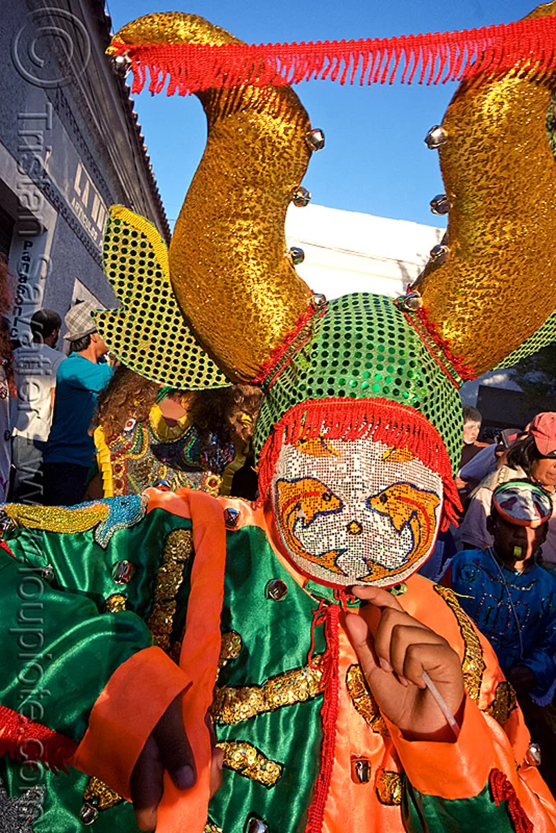 diablo - carnaval de humahuaca (argentina), carnival, costume, diablo carnavalero, diablo de carnaval, folklore, horns, man, mask, mirrors, noroeste argentino, quebrada de humahuaca, tribal, stock photo
