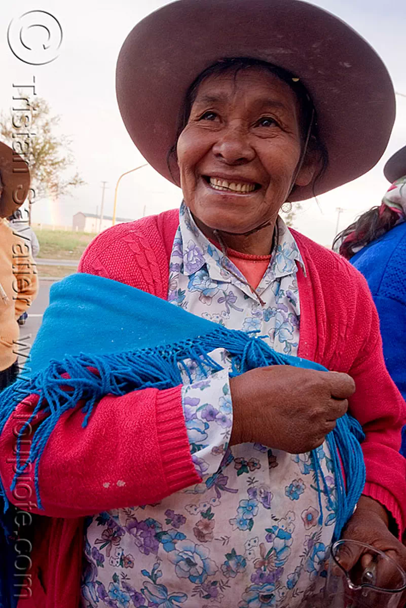 old woman celebrating carnaval in abra pampa - humahuaca (argentina), carnival, folklore, gaucho, hat, noroeste argentino, quebrada de humahuaca, stock photo
