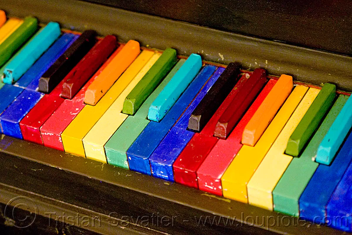 rainbow piano, piano keyboard, rainbow colors, twinspace continuum