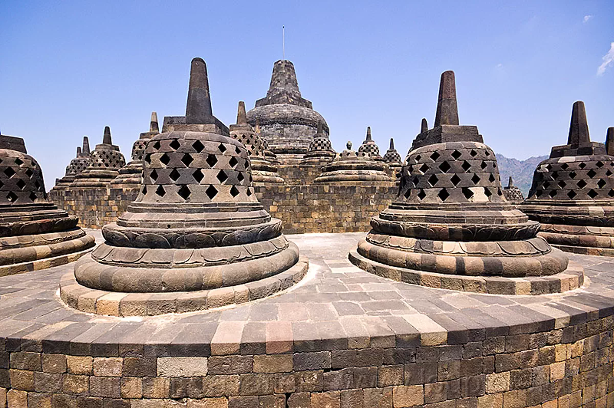 borobudur, archaeology, buddhism, buddhist temple, java, jogja, jogjakarta, monument, stone, stupas, yogyakarta, stock photo