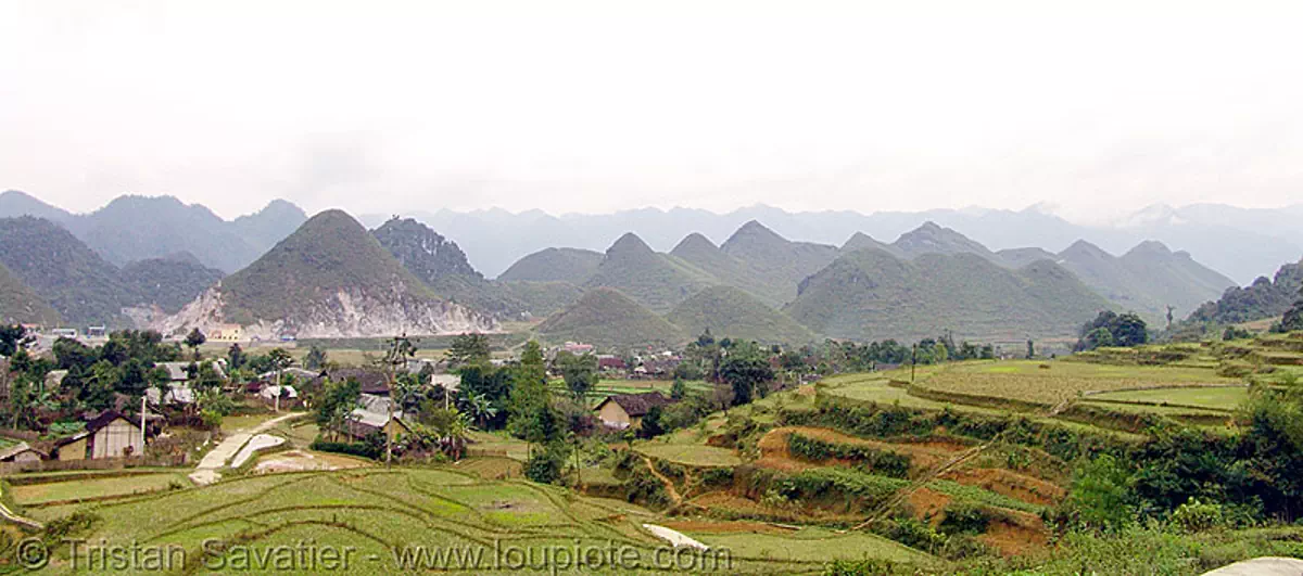 T&aacute;m Sơn - panorama - vietnam, quản bạ, tam son, t&aacute;m sơn, stock photo