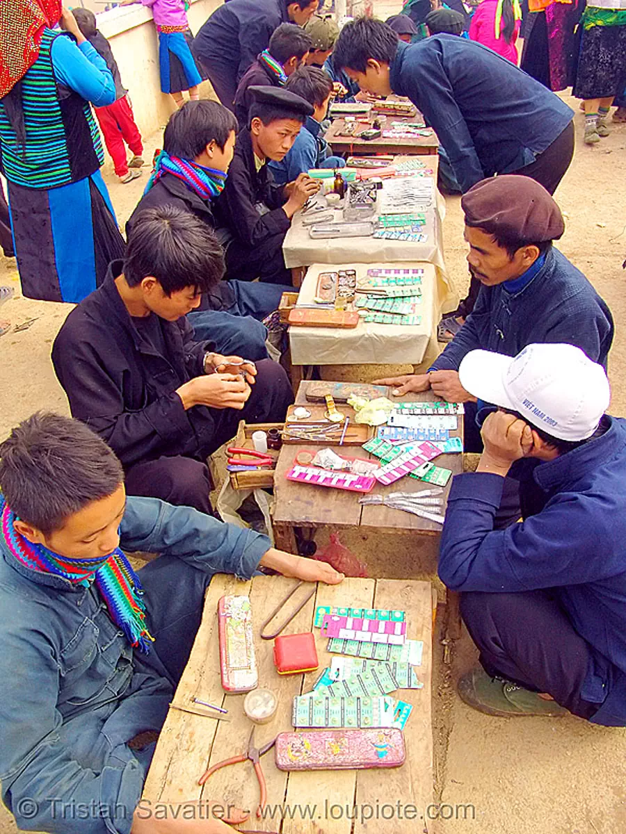 watchmakers row - vietnam, clockmakers, fixing, hill tribes, horologist, horology, market, merchant, m&egrave;o vạc, repairing, timepiece, vendor, watch, watchmaker, wristwatch, stock photo