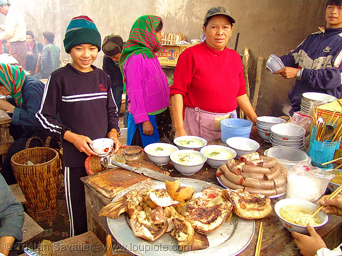 vietnam, hill tribes, market, m&egrave;o vạc, stock photo