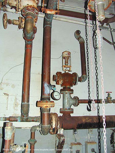 basement - pipes - plumbing - valves - abandoned hospital (presidio, san francisco) - phsh