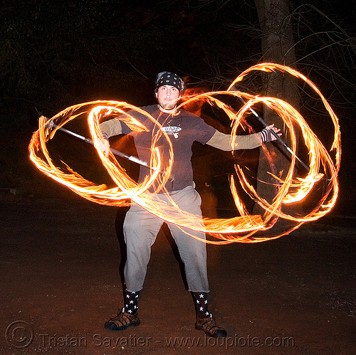 eric spinning fire staffs (san francisco)