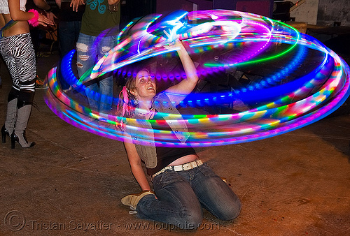 paige spinning a LED hula hoop