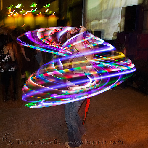 paige spinning a LED hula hoop