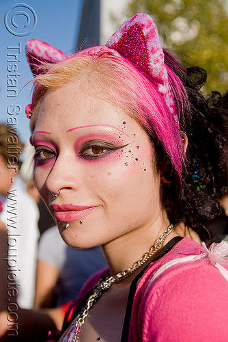 cat face makeup. cat ears - candy kid - girl