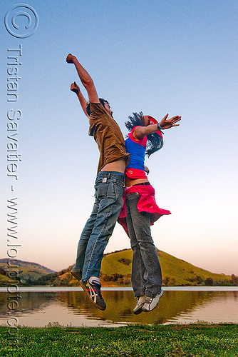floating in the air