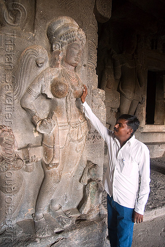 touching the breasts of the goddess brings good luck underground hindu and