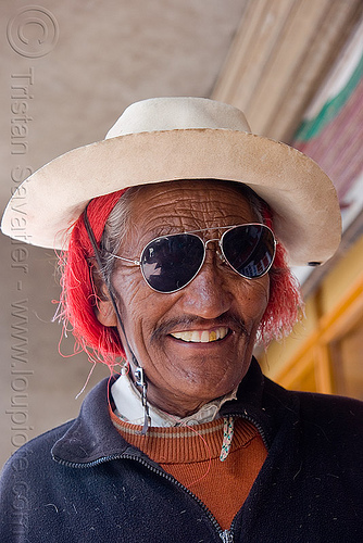 man with red hair and sunglasses - leh (india)