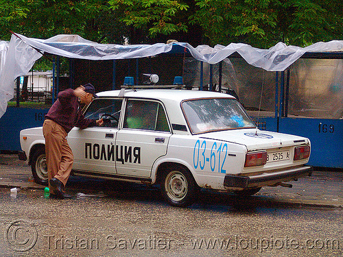  bulgarian police cruiser LADA Bulgaria cops man police car