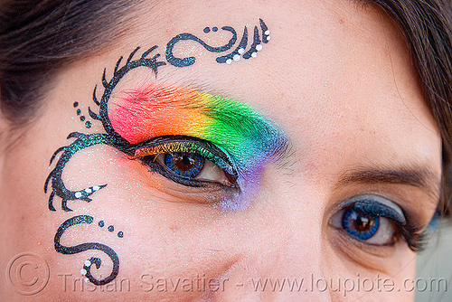 Rainbow Eye Makeup. Gay Pride (San Francisco) Rainbow Eye Makeup. Gay Pride (San Francisco)