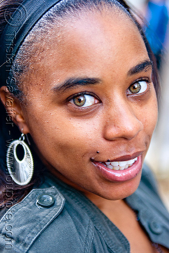 nataisha ren e black girl with green eyes earring gay pride festival