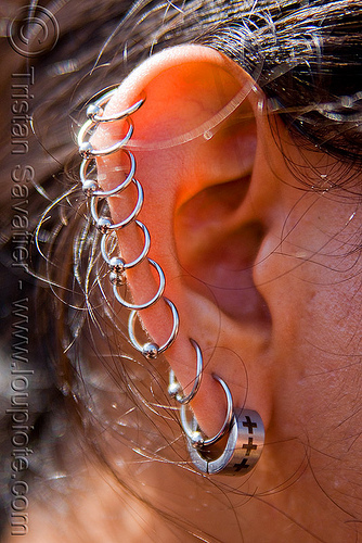 Ear Helix Piercing (also called rim piercing).
