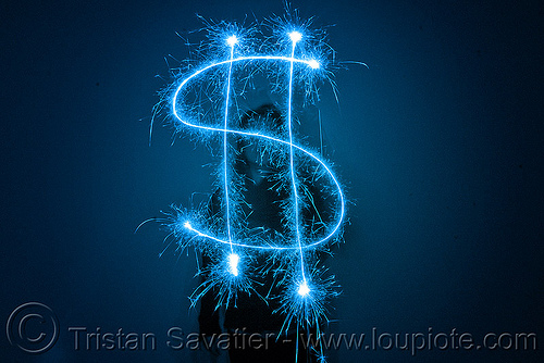 dollar sign icon. dollar sign - light painting