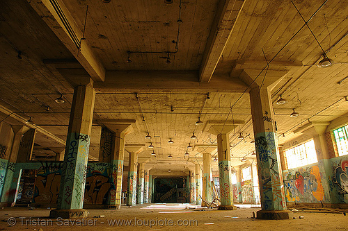 abandoned factory (san francisco), derelict, graffiti piece, street art, tie's warehouse, trespassing