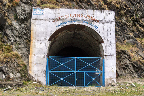 adit to desilting chamber - loharinag-pala hydro power project (india), adit, bhagirathi valley, closed, entrance, gate, hydro electric, locked, loharinag-pala hydro power project, tunnel